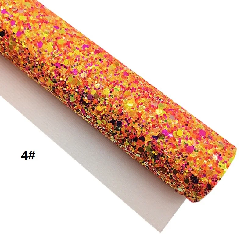 Candy Corns Snowflakes Custom Glitter Leather Sheets Orange Faux Handmade DIY Craft Mini Rolls W148