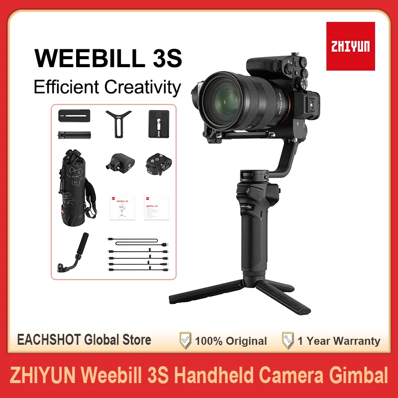 Фото Стабилизатор-стедикам ZHIYUN Weebill 3S 3-осевой ручной для камер с подсветкой и Bluetooth-управлением для DSLR и беззеркальных камер №1
