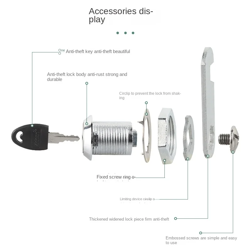 Замок для офисных дверей и шкафов цилиндрический сейф с 2 ключами 16/20/25/30 мм