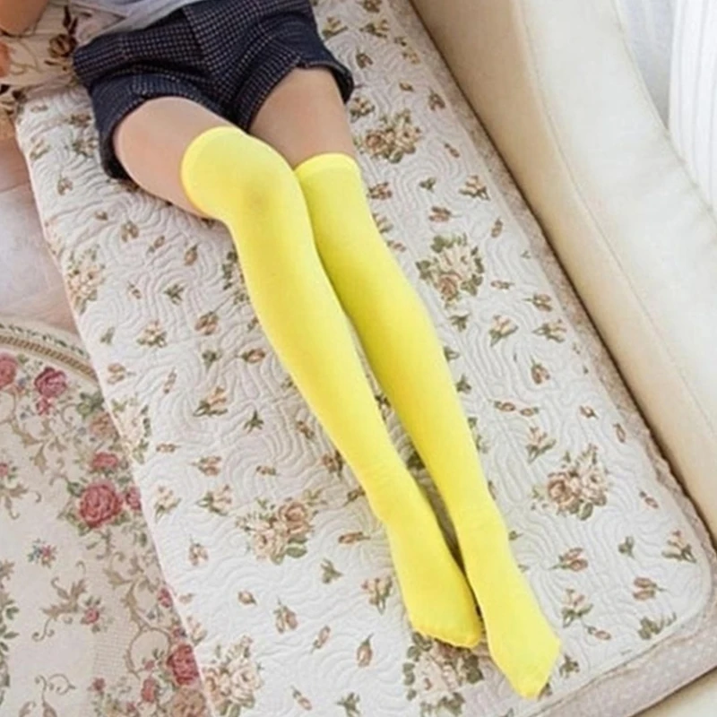 1pair Solid Color Stretch Over Knee Stockings for Women Sexy Medias Warm Stocking Fashion Multicolor Japanese Style Student Sock