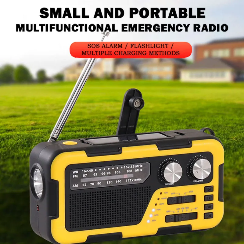 

Outdoor Hand-Crank Radio SOS Emergency Solar Charging Bluetooth Speaker Strong Light Flashlight More Than 300 Meters