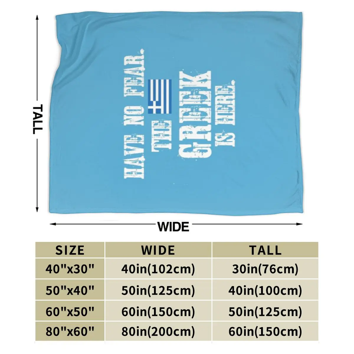 Не бойтесь греческая здесь - флаг Греции. Ультрамягкое одеяло из микрофлиса.