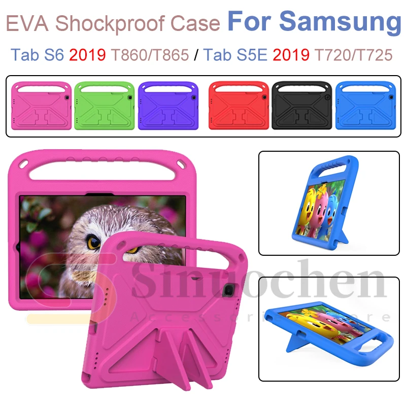 

Kids Safe Shockproof Stand Tablet Case Cover For Samsung Tab S6 T860 T865 S5E T720 T725 10.5inch EVA Foam Portable Hand Holder