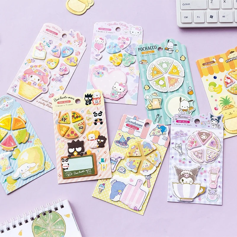 Sanrio Kuromi Melody блокнот милый Cinnamoroll смокингSam XO Pochacco липкий блокнот-планировщик