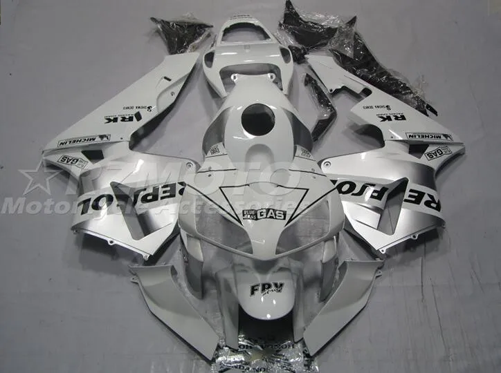 

4Gifts New ABS Motorcycle Whole Fairings Kit Fit For HONDA CBR600RR F5 2005 2006 05 06 Bodywork Set Silver
