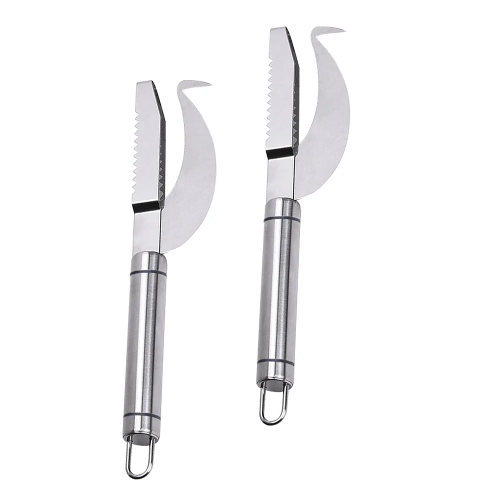 

2pcs Portable Fish Scale Scrapers Fish Cleaning Tools Kitchen Utensils (Silver)
