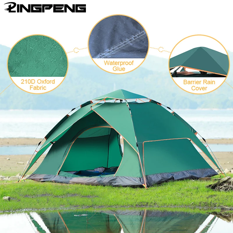

Camping Tent 2/4 Person Family Backpack Tent Ultra Light Easy To Install with Carrying Bag, Suitable for Hiking Beach Outdoors