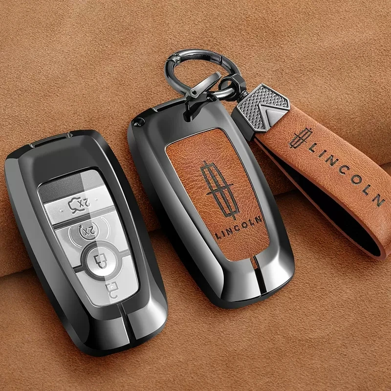 

Zinc Alloy Car Key Cover Case Bag Shell Holder Protector Fob For Lincoln Mondeo MKC MKZ MKX Keychain Auto Interior Accessories