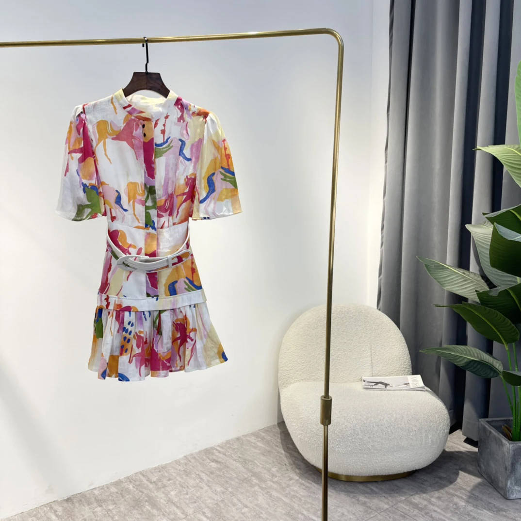 

Top Quality Vintage Women Clothing 2022 Natural Fabric Floral Printing Hot Sale Lady Dress for Holiday