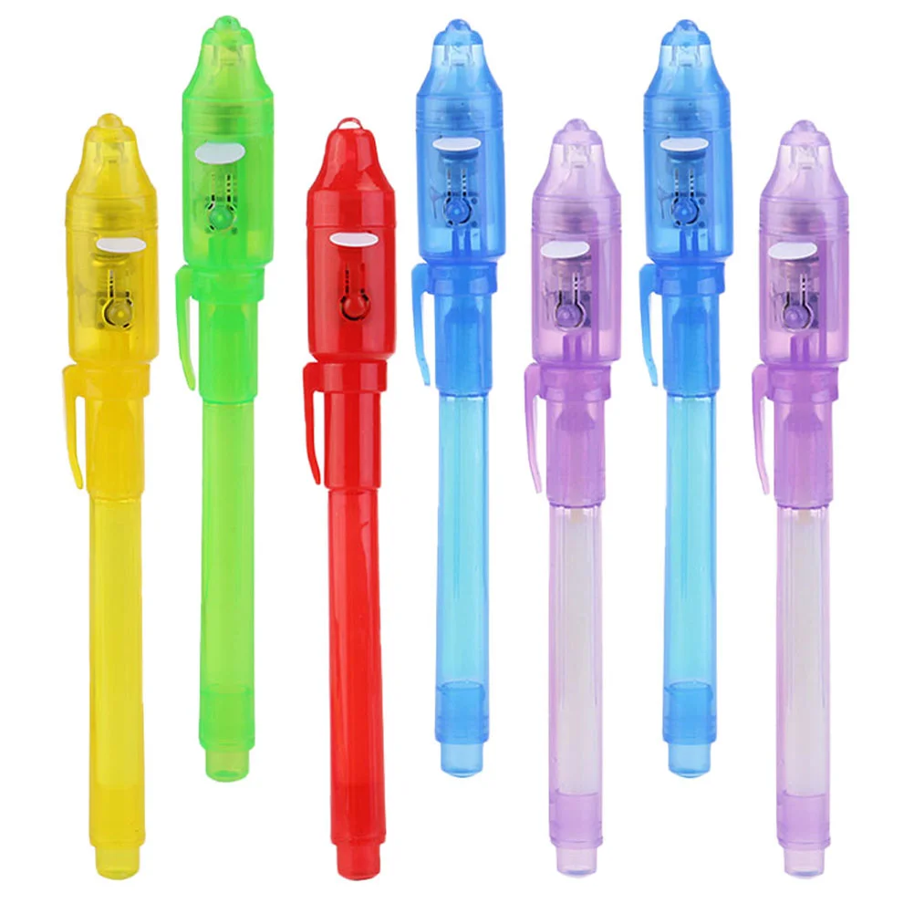 

7 Pcs Invisible Ink Cards Words Writing Pen No Shadow Plastic With Purple Child