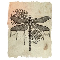 2022 new artistic dragonfly clear stamp silicone stamps scrapbooking photo album decorative card making rubber stamps 1414cm