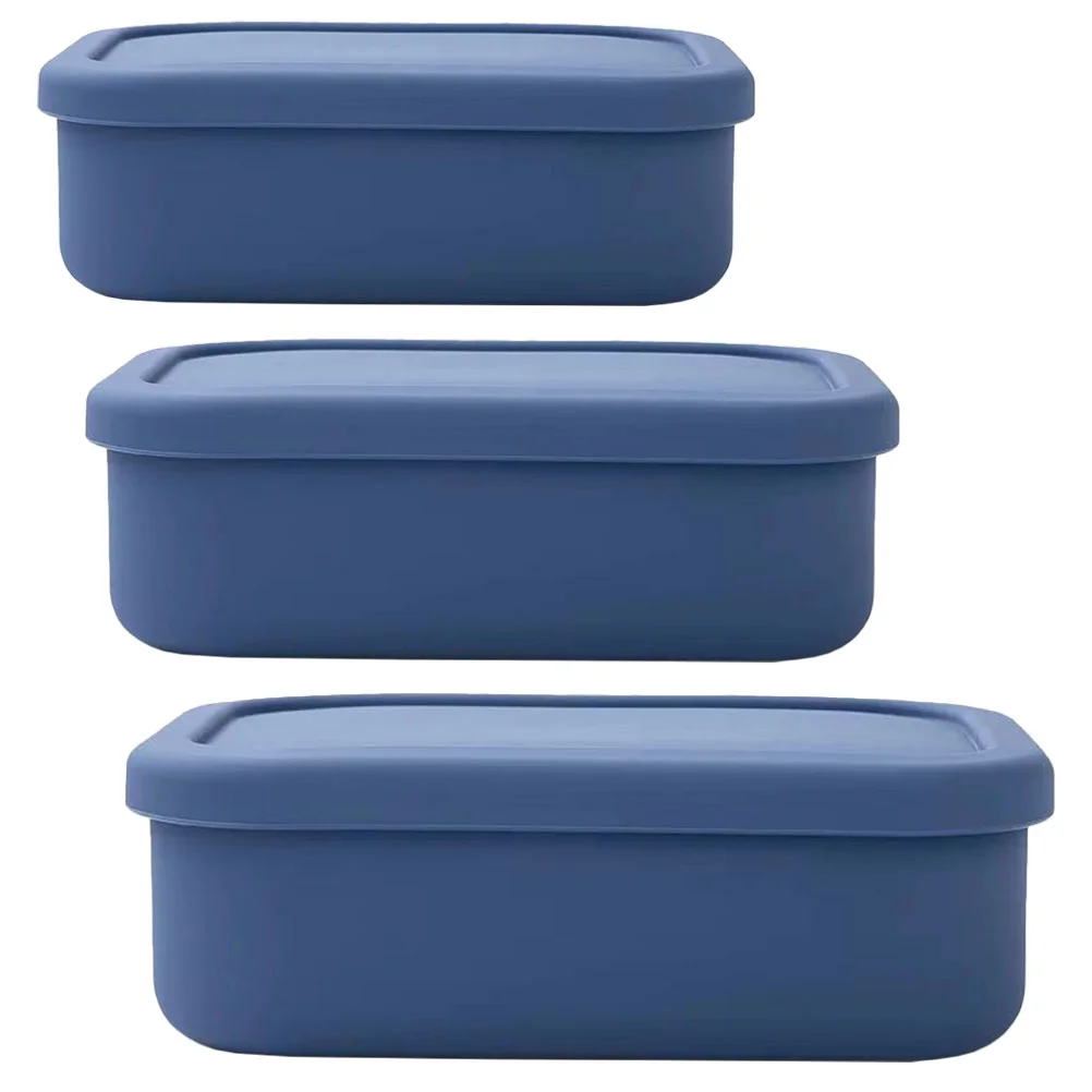 

3 Pcs Food Containers With Lids Food Containers Lids Household Small Lunch Box Portable Office Silica Gel Accessory Silicone