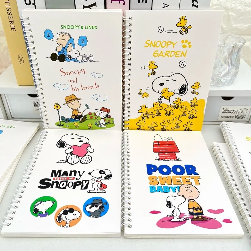 4 шт. блокнот на катушке Snoopy с героями мультфильмов A5 тетрадь для студентов милые