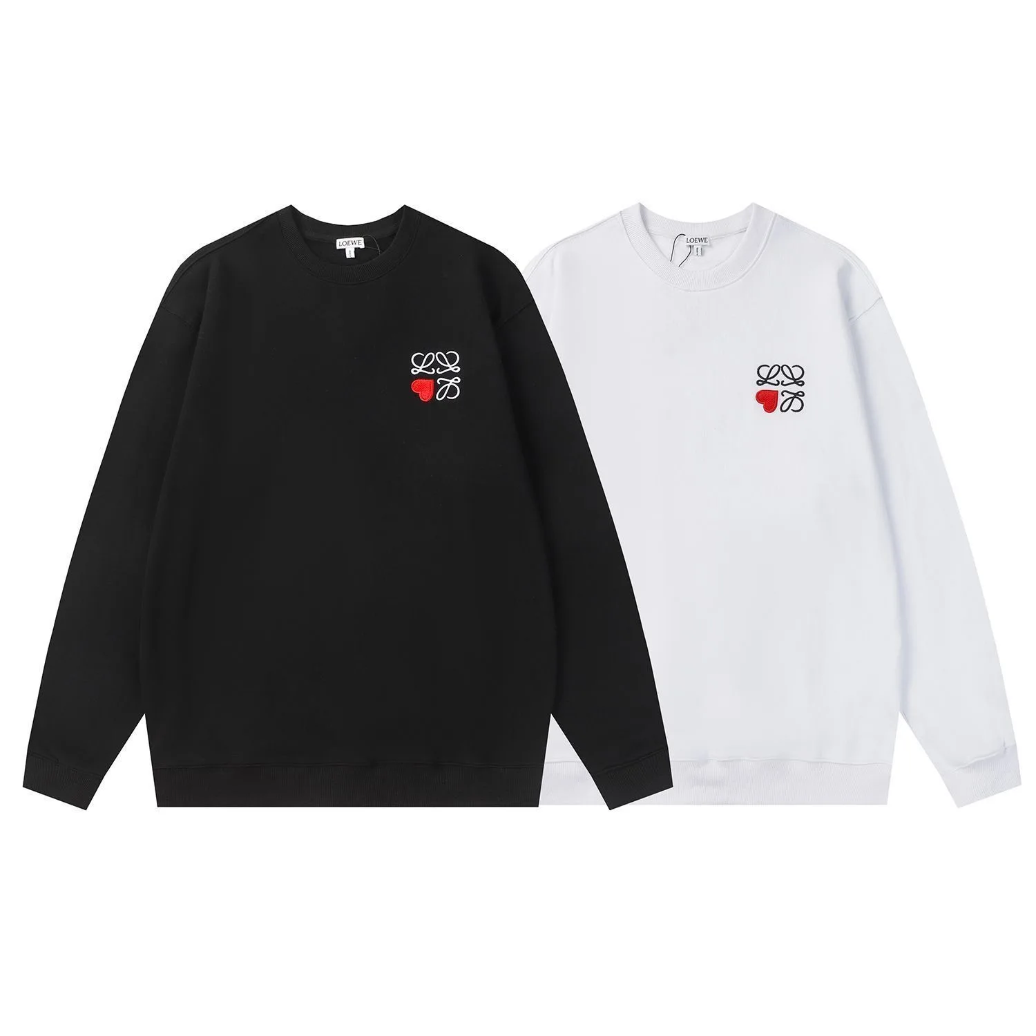 

2023 Pure Cotton Autumn and Winter New Embroidered Men's and Women's Couples Same Leisure Style Top Long sleeved Pure Cotton