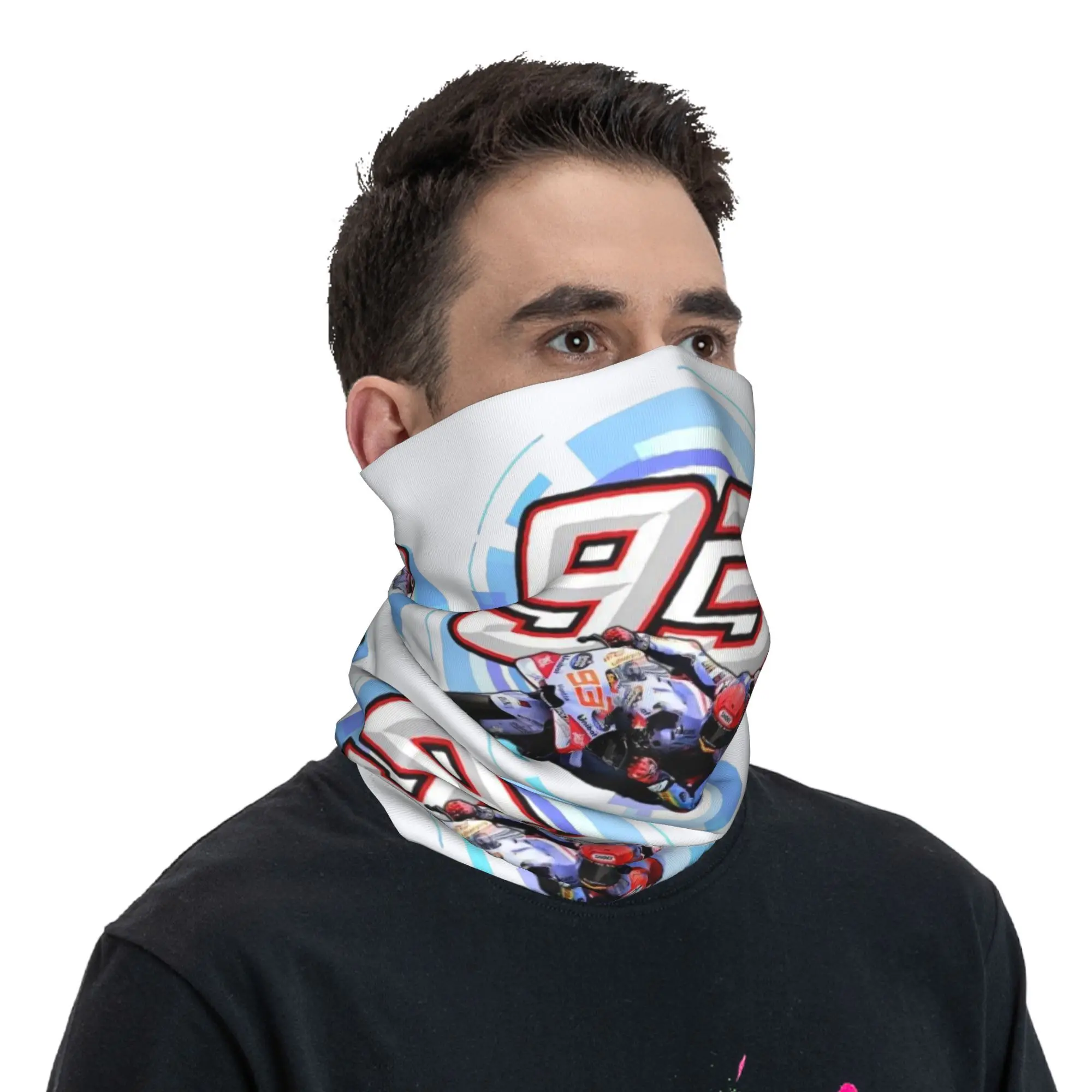 Custom Motorcycle Racing Marquezes Bandana Neck Warmer Women Men Winter Ski Hiking Scarf Gaiter Face Cover