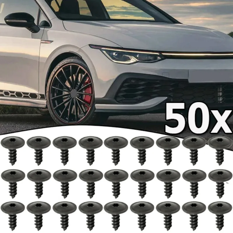 

50-10 шт. автомобильные зажимы, крепежные винты, автомобильные аксессуары для VW Polo Golf 4 5 6 7 Beetle MK3 MK4 MK5 MK6 Bora CC Passat B6 B5