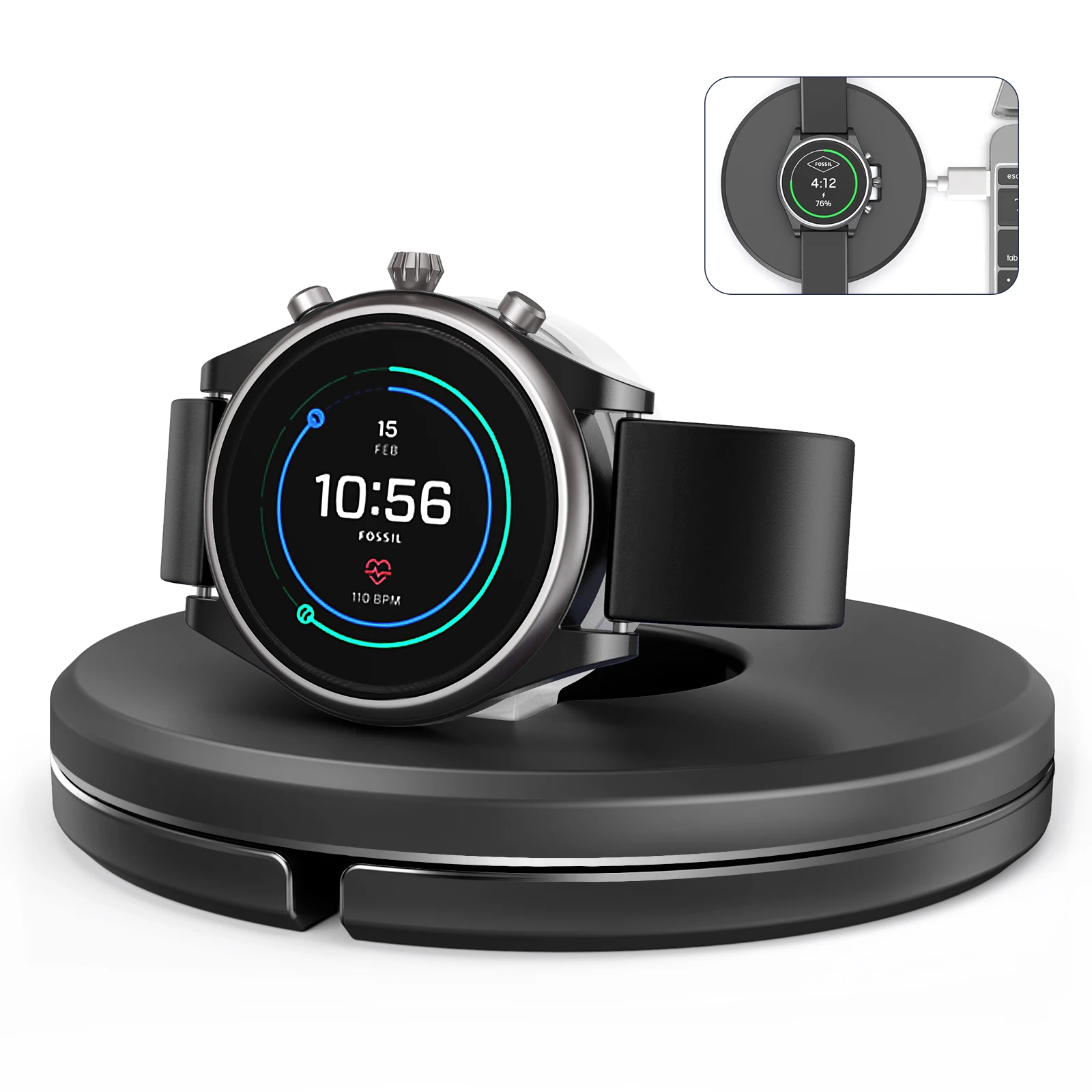 

Watch Charger for Fossil Gen 6,Gen 5/5e,Gen 4,Charging Stand for Fossil/MK/Skagen/Emporio Armani HeartRate Smartwatch