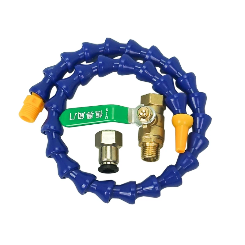 

Flexible Oil Coolant Pipe Hose Blue Orange 500mm For CNC Router Engraving Machine Water Cooling With Switch