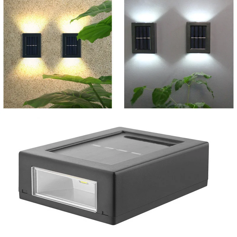 Solar Led Light Outdoor Garden Square Wall Lamp Led Solar Light IP65 Waterproof Courtyard Balcony Fence Post Decoration Lamps images - 6