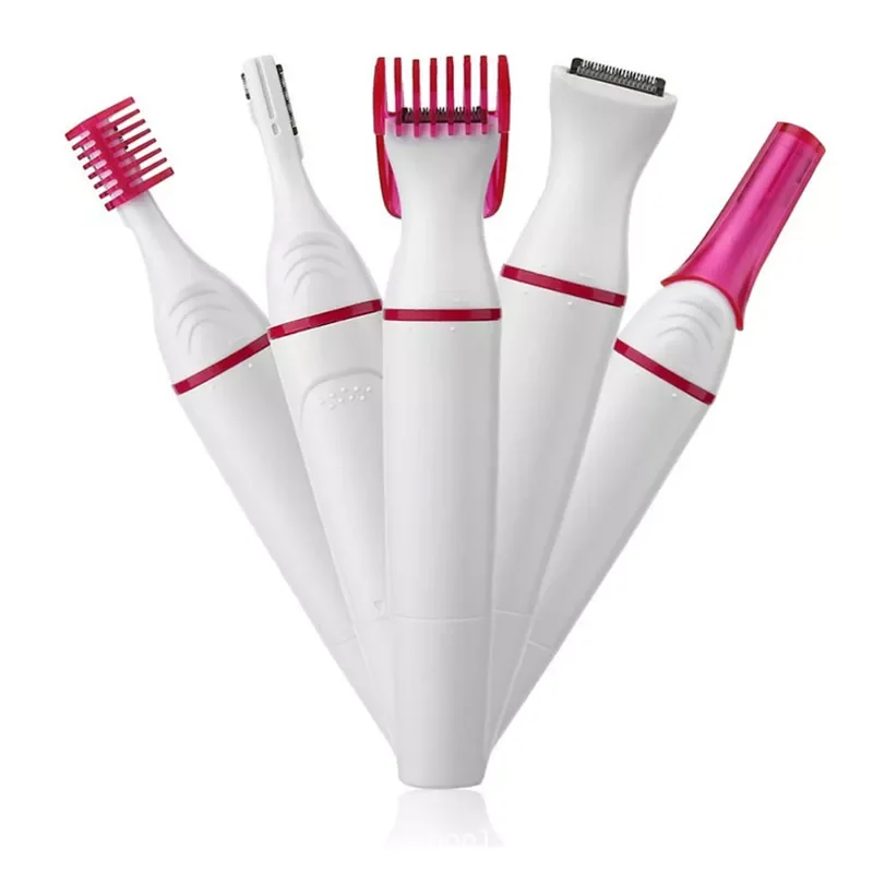 

5 In 1 Women Hair Removal Shaver Female Electric Shaving Machine Mini Trimmer Razor Bikini Trimmer for Eyebrow Face Underarm