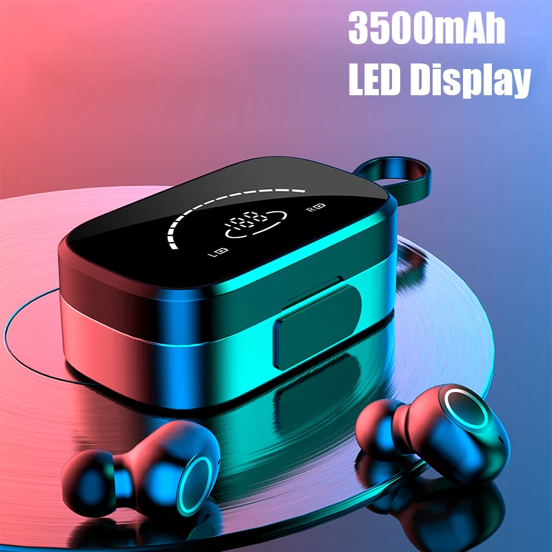 

TWS-наушники с поддержкой Bluetooth и зарядным футляром, 3500 мАч