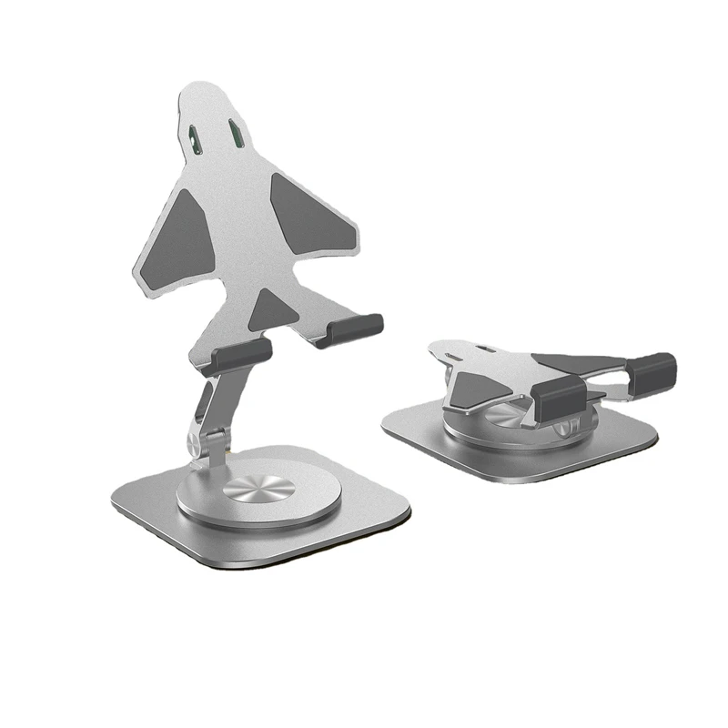 

Вращающаяся на 360 градусов Складная металлическая алюминиевая модель самолета подставка для телефона настольное крепление для IPhone Samsung Xiaomi IPad Регулируемая док-станция