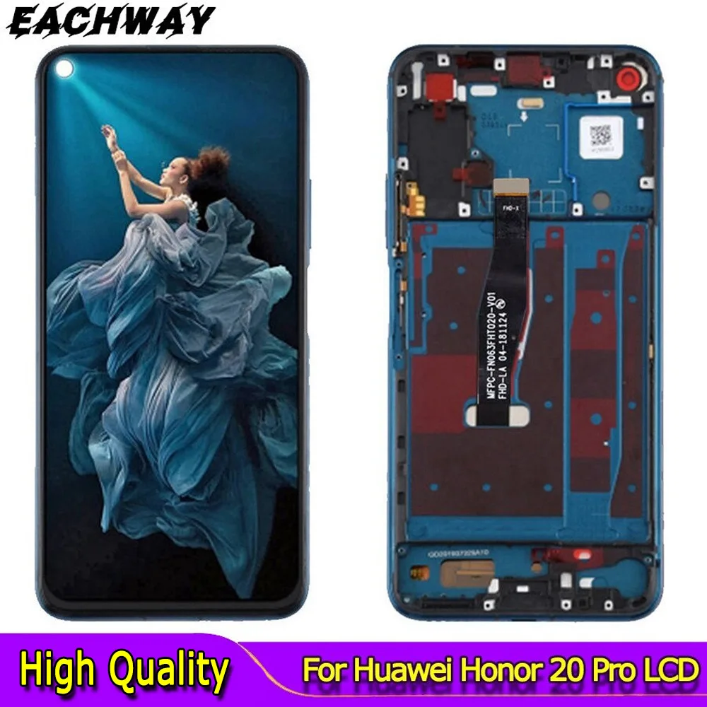ЖК-дисплей с сенсорным экраном и рамкой для Huawei Honor 20 Pro