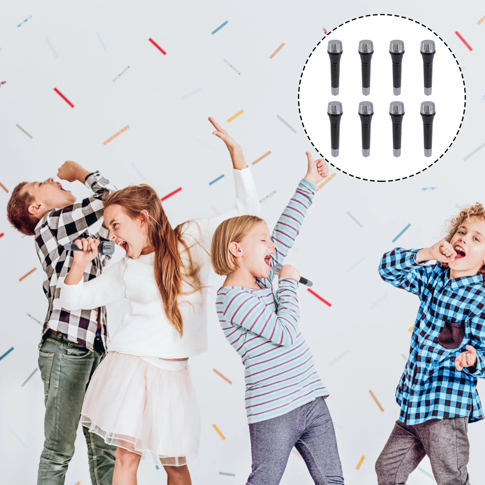 

Microphone Kids Simulated Play Pretend Prop Mic Musical Party Fake Recorderplastic Cosplay Performance Playthings Noisemaker