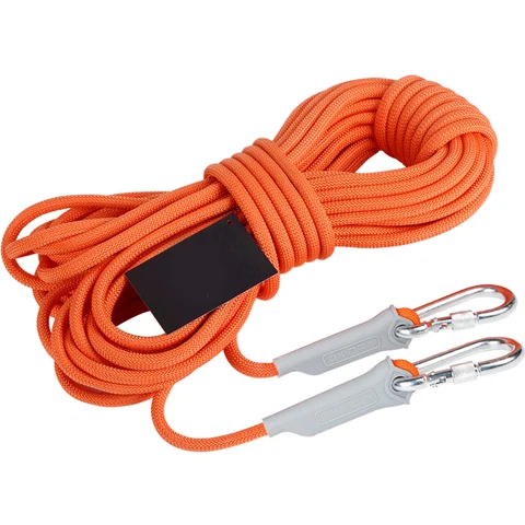 Скалолазающая Веревка 10/12 мм, 10 м/20 м, уличная статическая раструбная веревка, оранжевый противопожарный трос для страстного скалолазания