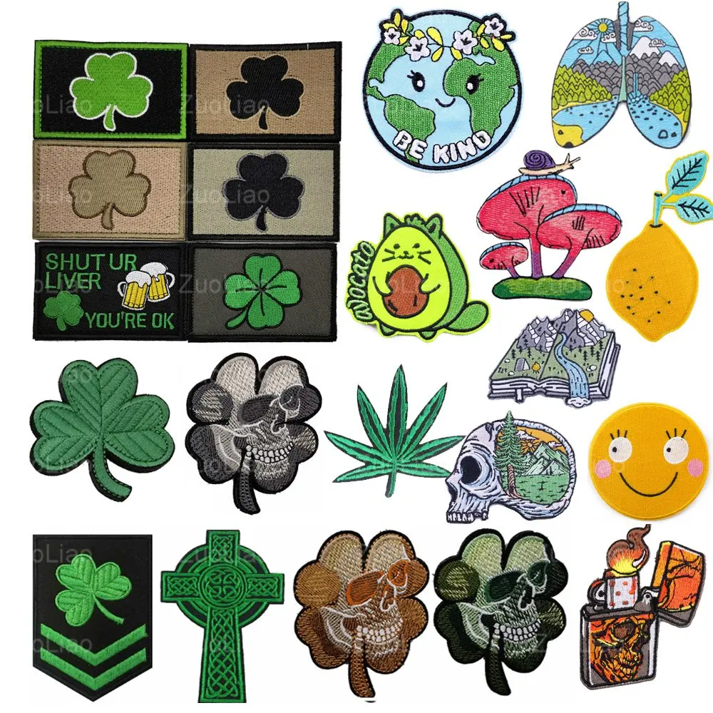 

Personality Patch Skull Flower 3D Embroidery Armband Leaf Plant Outdoor Backpack Sticker Badge Jacket Patch