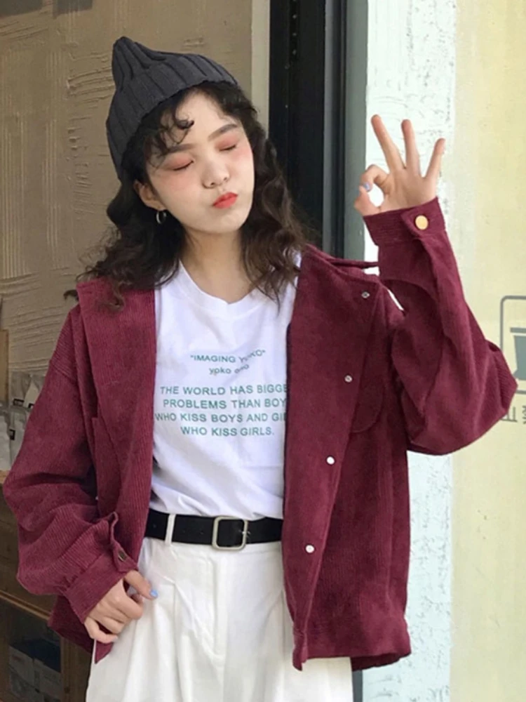 

Женский жакет с отложным воротником, повседневное свободное однотонное пальто в Корейском стиле с коротким рукавом, весна-осень