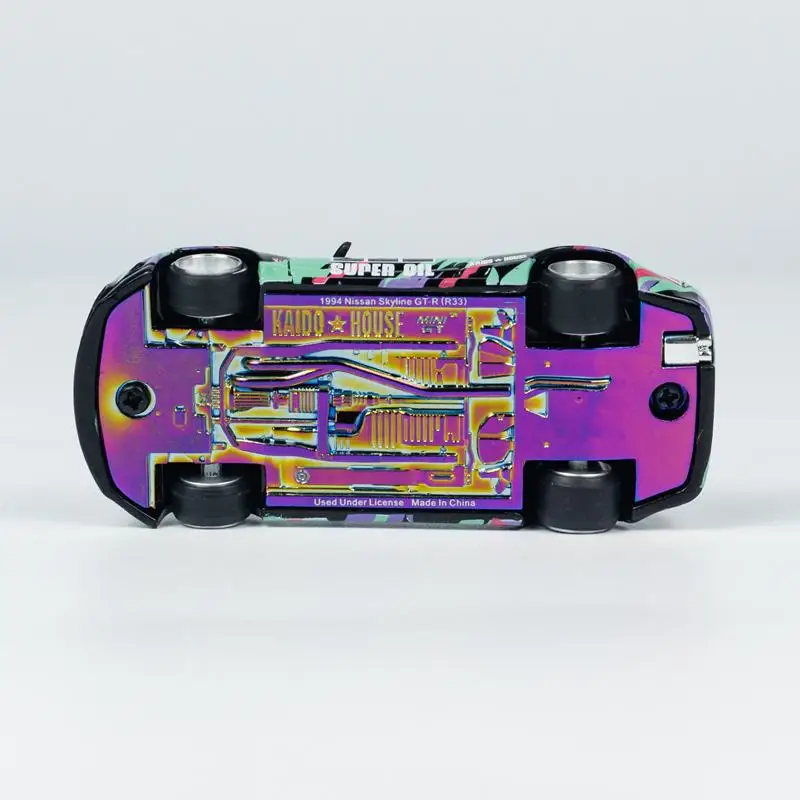 KAIDO HOUSExMINIGT 1/64 Nissan Skyline GTR R33 HKS V1 Игрушечный автомобиль из сплава литая под