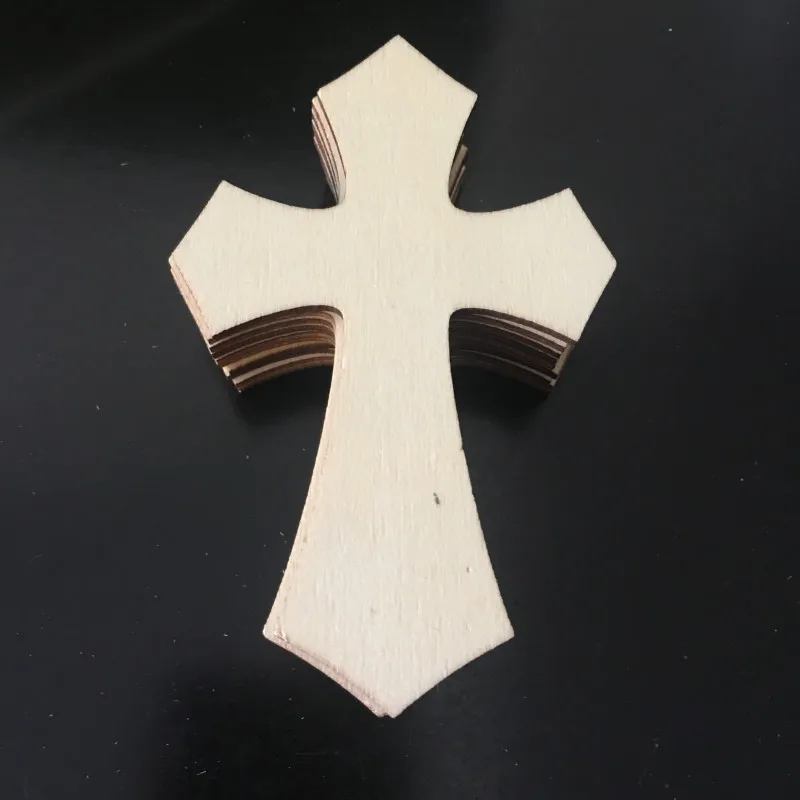 

Wooden DIY accessories Creative environment-friendly wooden pendant eyeless cross wood chip