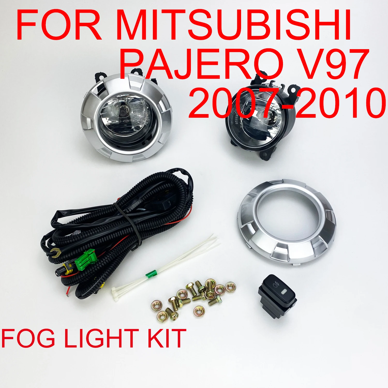 

Front Bumper Fog Light Kit For Mitsubishi Pajero V97 2007 2008 2009 2010 Replace Or Upgrade Passenger + Driver Side Clear Lens