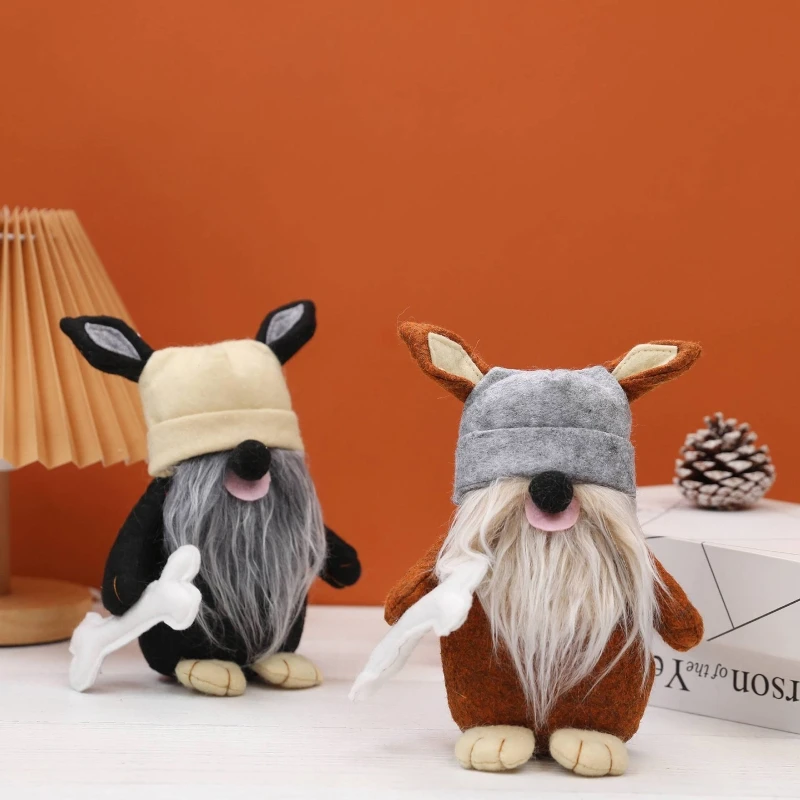 Собака Гном Ручная кость Милая фигурка эльфа-гнома для куклы Орнамент Поделки