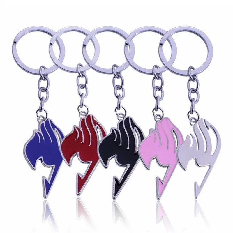 

Japanese and Korean Anime FAIRY TAIL Logo Keychain Trendy Ruffian Handsome Diy Fashion Oil Dripping Alloy Pendant Accessories