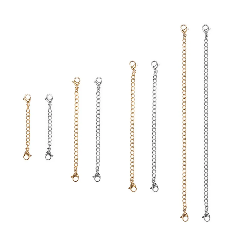 

8Pcs Stainless Steel Extension Chain Necklace Bracelet Anklet Chain Extender