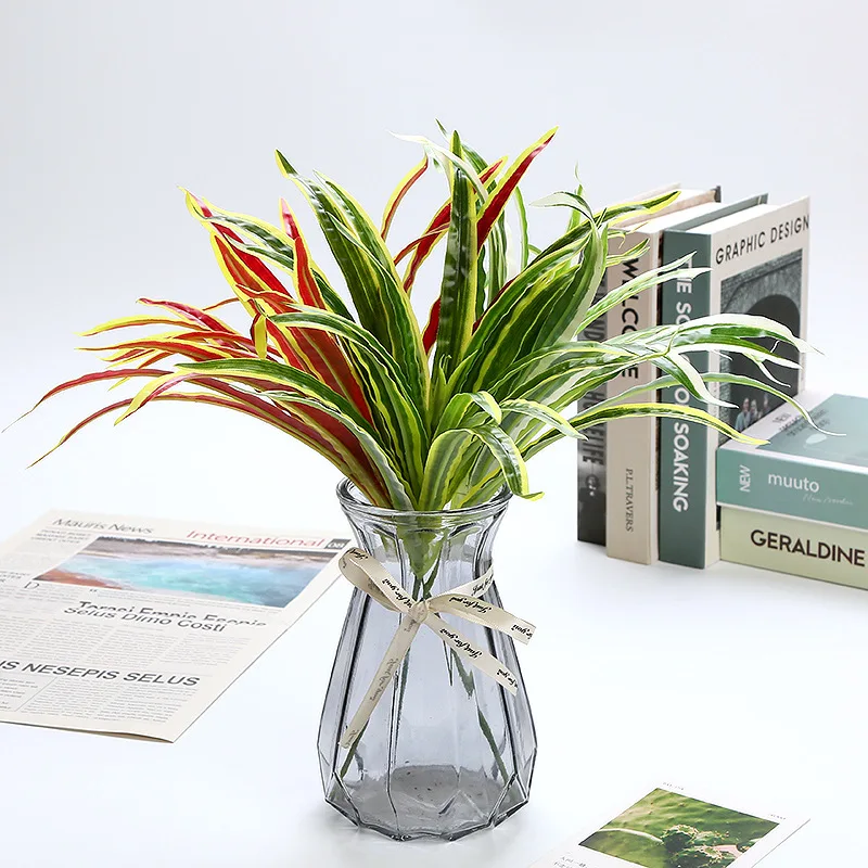 

Green Faux Bamboo Leaves Silk Cloth Artificial Plants For Wedding Decor Home Office Decor Leaves wedding table decoration