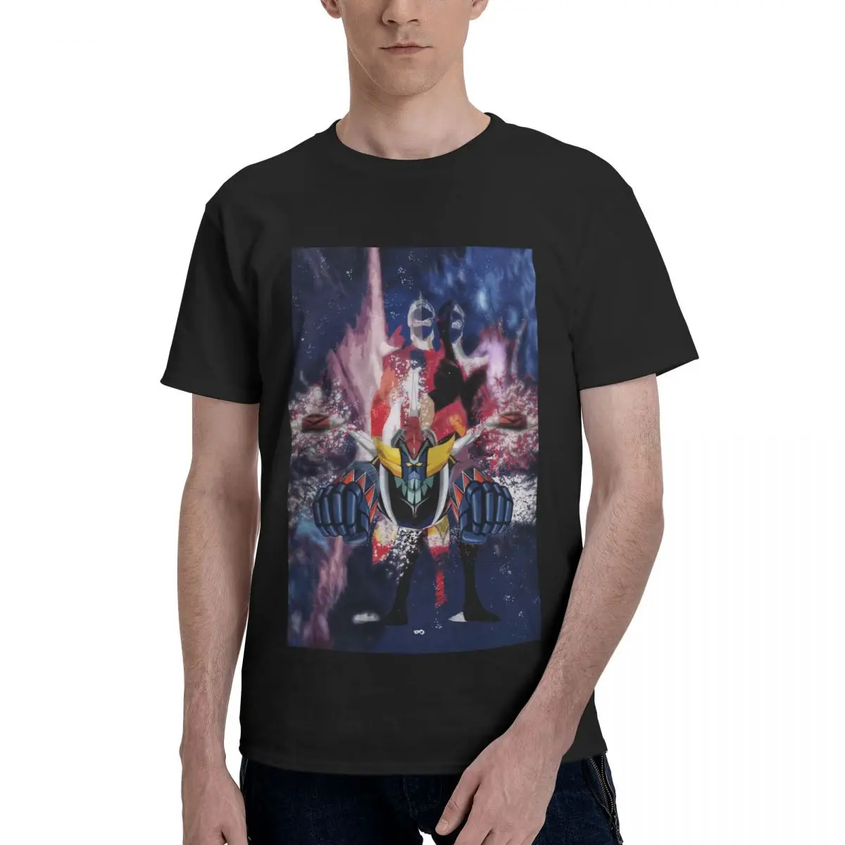

Anime Goldoraks Grendizer Funny Geek Men's Basic Short Sleeve T-Shirt men set R348 Vintage Tees Tops