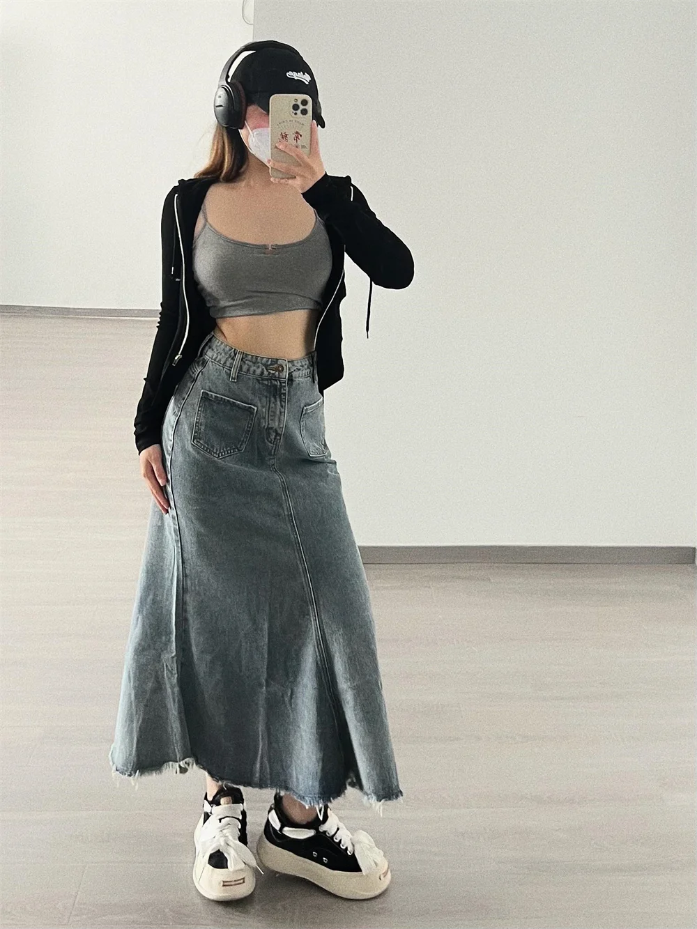 

Женская джинсовая юбка с высокой талией TVVOVVIN, облегающая юбка-трапеция с меховым краем для девушек на весну/лето, J7CO