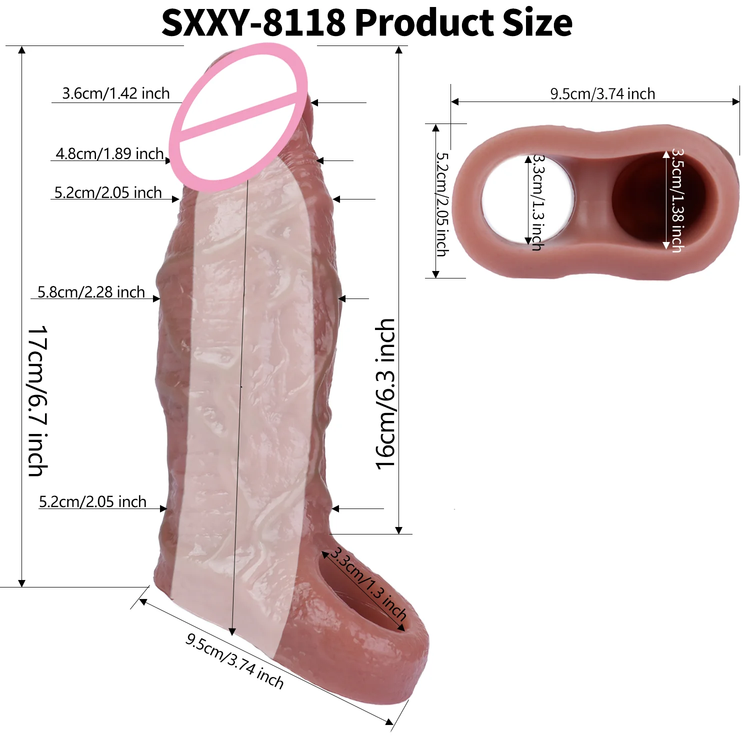 LUUK большой силиконовый реалистичный рукав для пениса с кольцами стимуляция