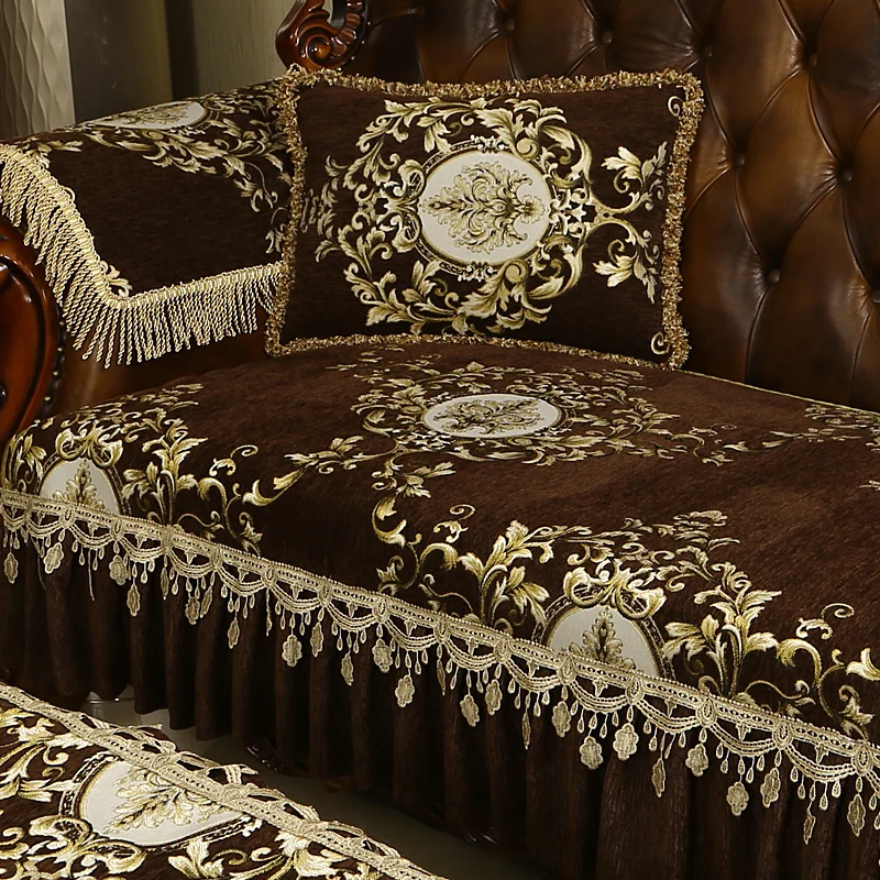 Чехол для дивана из синельной ткани