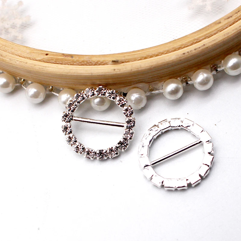 

20 * 20mm Shiny Rhinestone Round Buckle Headdress Bow Hairpin accessories DIY Handicrafts Clothing Accessories