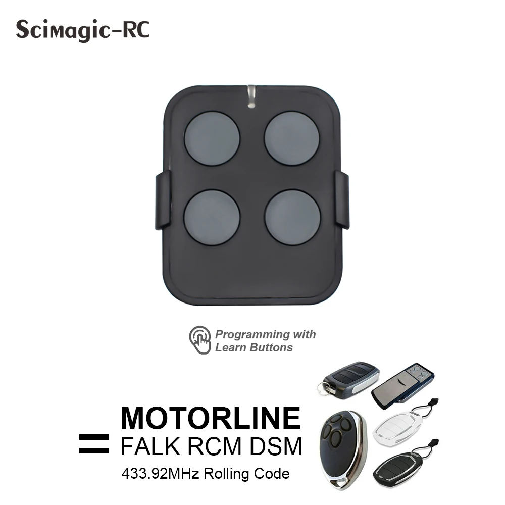 

MOTORLINE Rolling Code Remote Control 433.92MHz Motorline MX4SP DSM MXS4SP MX5SP RCM Garage Gate Door Opener Remote Replacement