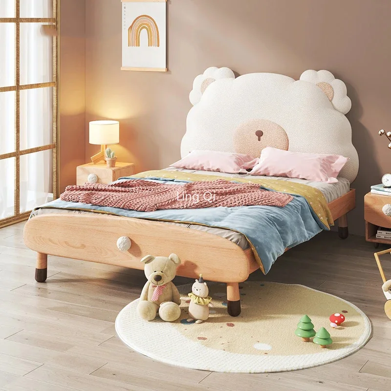 

Детские кровати Candy Bear, односпальные кровати из цельной древесины для девушек, Высококачественная Женская Роскошная кровать, маленькая семейная Роскошная односпальная мебель, детская мебель