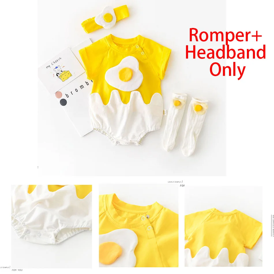 

Детский Цельный Детский комбинезон, Повседневный хлопковый комбинезон с повязкой на голову для малышей 0-24 мес., детский комбинезон, желтого и белого цветов для сна