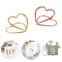 jmt 1510pc metal memo holder table double layer heart shape placecard holder stand wedding banquet double heart ring message ho