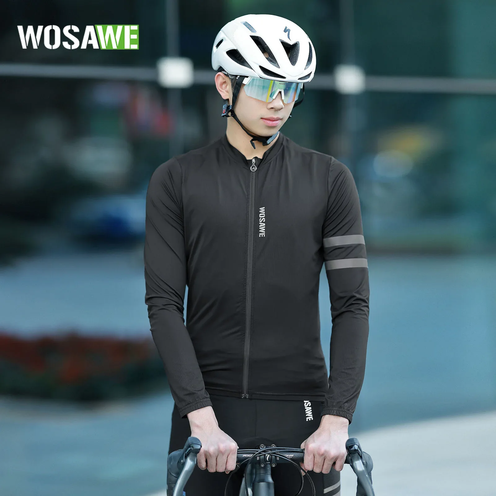 Мужская быстросохнущая дышащая веломайка Wosawe влагоотводящий Топ с длинным