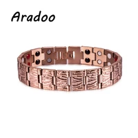 aradoo retro light luxury mens magnetic titanium steel bracelet negative ion germanium energy anti fatigue bracelet