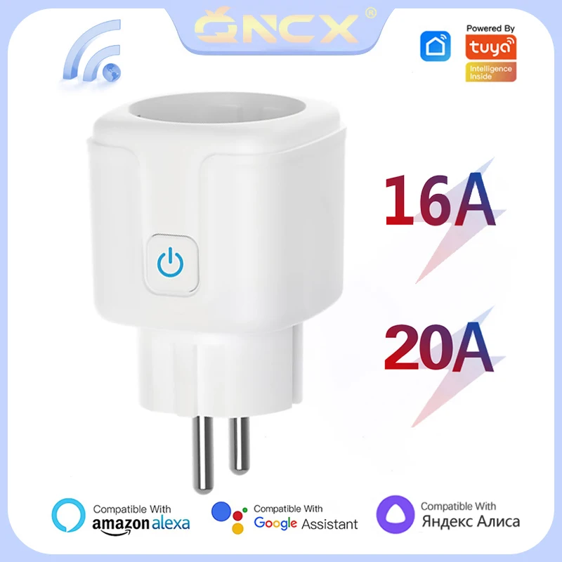 

Смарт-розетка QNCX Tuay, 16 А/20 А, евровилка, Wi-Fi